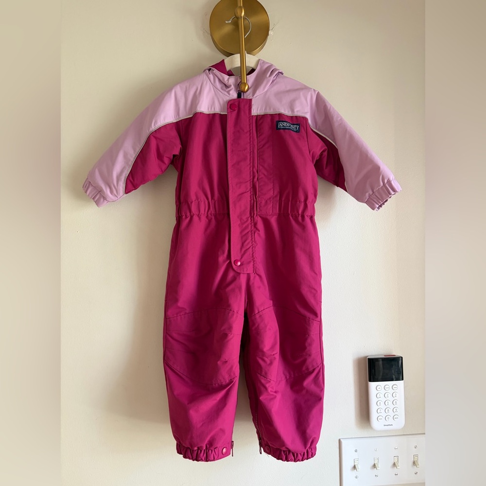 Lands' End Kids Colorblock Pink Snowsuit - Dark Pink & Light Pink